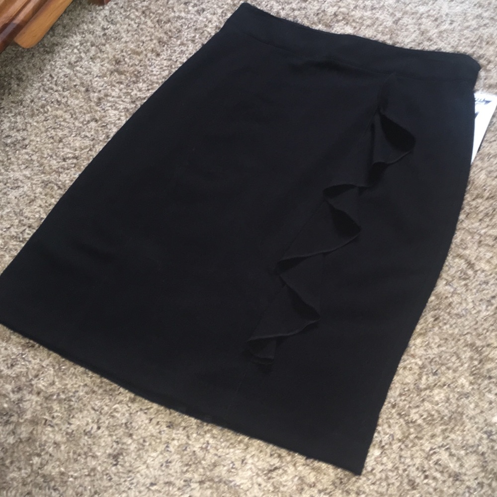 Wrapper Black Pencil Skirt